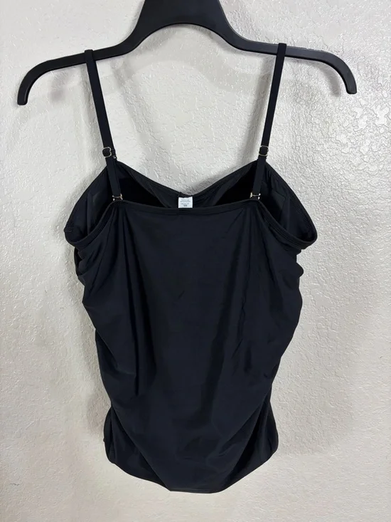 Ocean Blues Black Ruched One-Piece Swimsuit,Size 2XL. - Picture 6 of 13